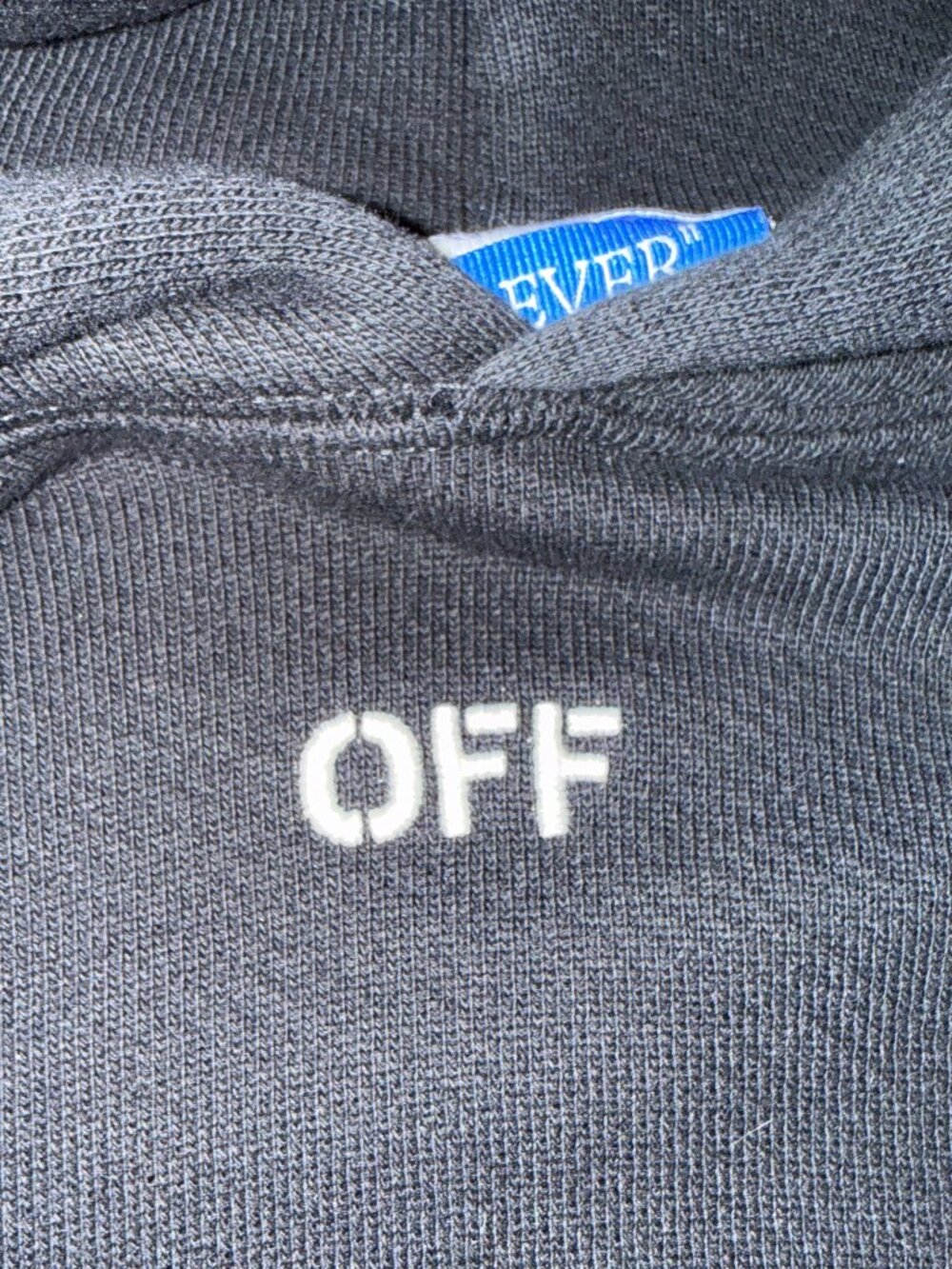 Off White Stitch Arrow Cotton Hoodie Oversized - Black - Size L - Picture 5 of 12